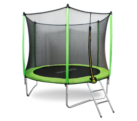 Батут ARLAND 8FT с внешней страховочной сеткой и лестницей (Light green), фото 