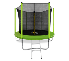 Батут ARLAND 8FT с внутренней страховочной сеткой и лестницей (Light green), фото 
