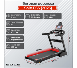 Беговая дорожка Sole F65 (2023), фото 